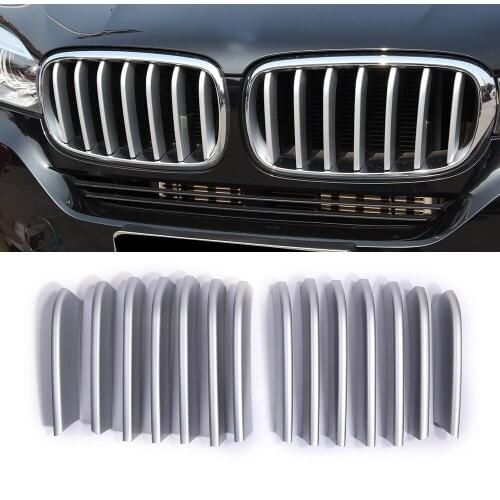 14pcs/set Front Grille Grill Cover Decoration Molding Trim ABS plastic For BMW X5 X6 2014 2015 car accessories XNC