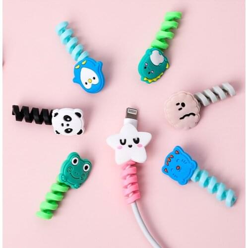 2pcs Cute Cable Protector Data Line Cord Protective Case Cable Winder Mobile Phone Accessories Charging Cable Winder Organizer