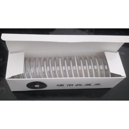 20pcs/set Commemorative Coin Acrylic Round Boxes Coin Collection Protect Box 100Set