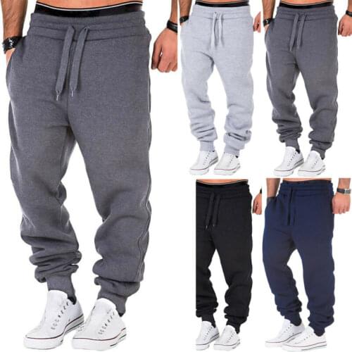 2020 Fashion Mens Loose Trousers Sport Gym Exercise Tracksuit Skinny Jogging Joggers Sweat Rope Tie Pants Mens Slim Fit Pants