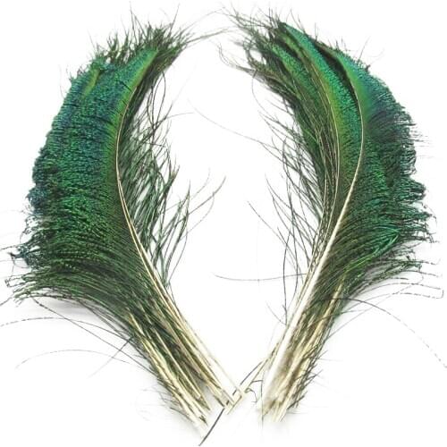 50Pcs Natural Peacock Sword Feathers for Crafts 30-35cm/12-14" Peacock Feathers for Jewelry Making Wedding Decoration Accessory