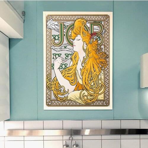 Alphonse Mucha Canvas Paintings Art Posters and Prints Art Vintage Woman on The Wall Art Canvas Pictures for Living Room Decor