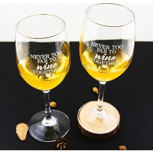 2pcs Wine Glass Goblet Best Friend Sister Long Distance Never Too Far To Wine Together 11oz Custom Fathers Day Gift Wine Glass