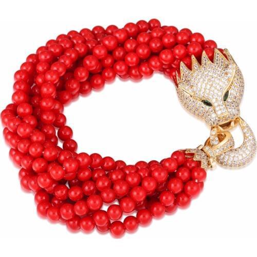 GrayBirds Fashion Luxury Shell Pearl Bracelets Animal Panther Leopard Color And Length Can Contact Make Order Which Want GB1198