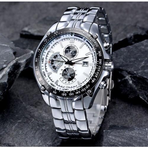 Fashion Casual Brand CURREN Sports Quartz Mens Wrist Watch Big Dial Waterproof Steel Watch Relogio Masculino Male Clock