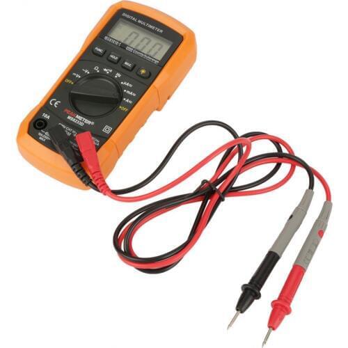 PM8233D Digital Multimeter Handheld Auto Ranging Ammeter Voltmeter 2000 Counts Ohm Voltage Current Tester +Test Probes