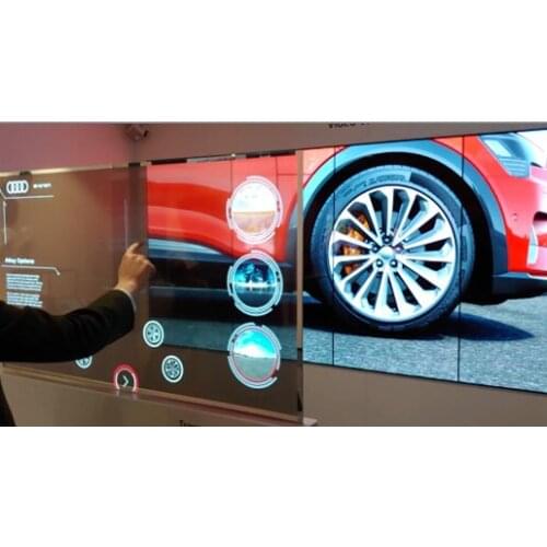 2*2 pcs 55'' inch display transparent OLED monitor multi media advertising display wall