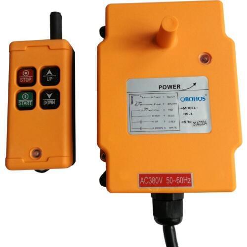HS-4 IP65 AC/DC 12-24V AC36V/220V/380V Crane CNC Industrial Remote Control Wireless Transmitter Push Button Switch Max 100m