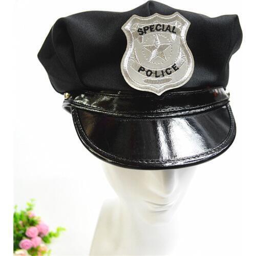 New Unisex Badge Octagonal Military Hat Flat Top Police Cap America Captain Hat Stage Performance Hats For Men And Women