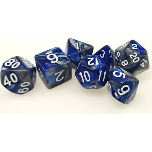 Rollooo Dice 7pc/set Mix color Digital Dice d4 d6 d8 d10 d% d12 d20 Rpg dice