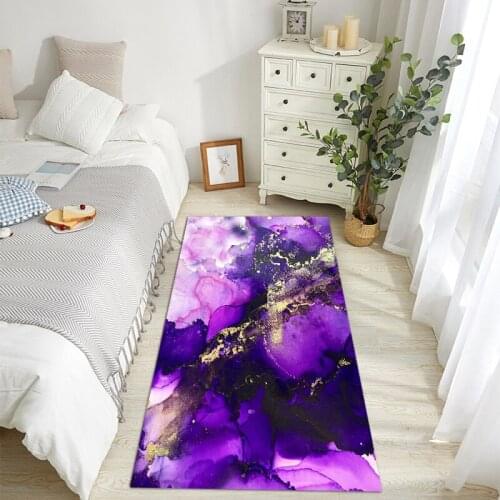 Bedroom Carpet 3D Blue Purple Gold Abstract Large Modern Decorative Living Room Rug Romantic Hallway Corridor Entrance Door Mat
