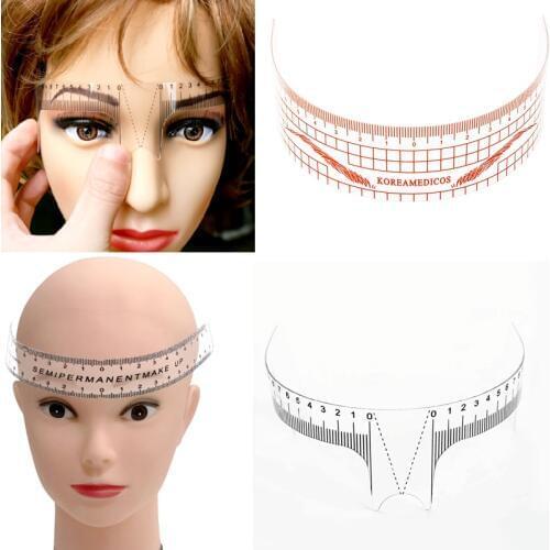 Hot 6 Styles Reusable Semi Permanent Eyebrow Rulers Tool Measures Microblading Permanent Make Up Eyebrow Tattoo Position Ruler