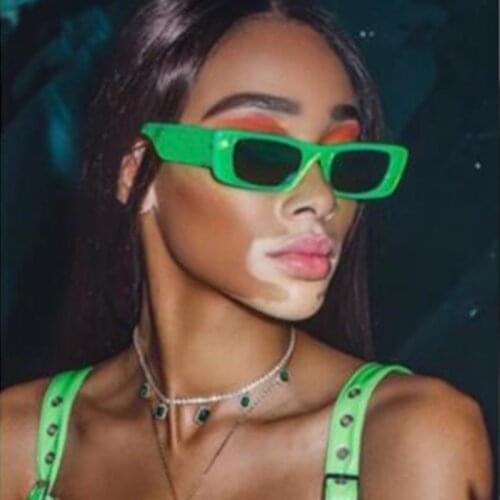 2021 Fashion Square Sunglasses Women Designer Luxury Narrow Square Sun Glasses Ladies Traveling UV400 Candy Color Trendy Eyewear