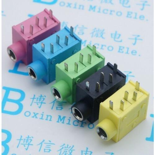 70pcs PJ215 PJ325 3.5 caliber headphone jack 3.5MM headphones on colored optional