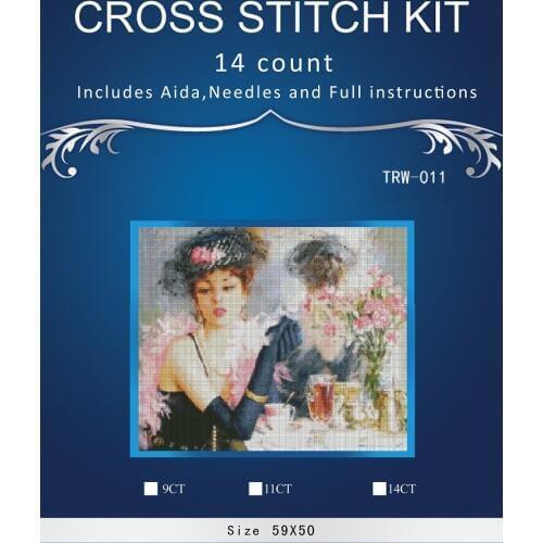 New Embroidery Counted Cross Stitch Kits Needlework Crafts 14 ct DMC Color DIY Arts Handmade Decor pretty girl 1