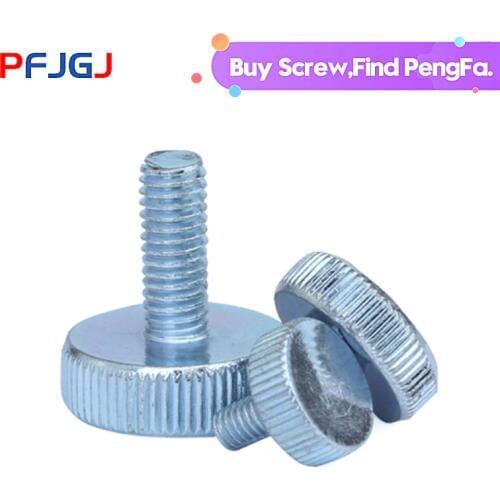 Peng Fa M3 M4 M5 M6 M8 M10 Galvanized Knurling Screw GB835 Flat-end Knurling Hand-screw Large-end Hobbing Screw