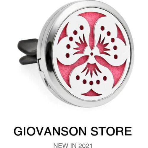 Cat /Leaf/Heart 30mm Essential Oil Air Freshener Car Vent Clips Diffuser Locket Perfume Free 10Pads