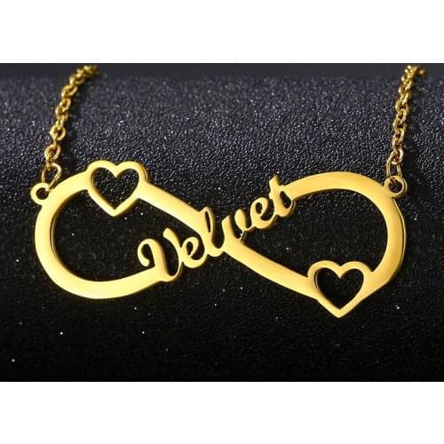 Custom Letter Necklaces for Women Couples Stainless Steel Customized Personalized Heart Infinity Name Necklace Pendant Jewelry
