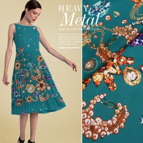 Printed Silk Crepe De Chine Fabric Mulberry Skin-friendly Draping Clothing Skirt Top Fabrics Sewing Material Cloth Home Textile