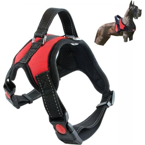 Dog Harness Reflective Nylon Pet Dog Leash Vest Breathable Cushion Dog Collar Adjustable Dog Accessories For Small And Large