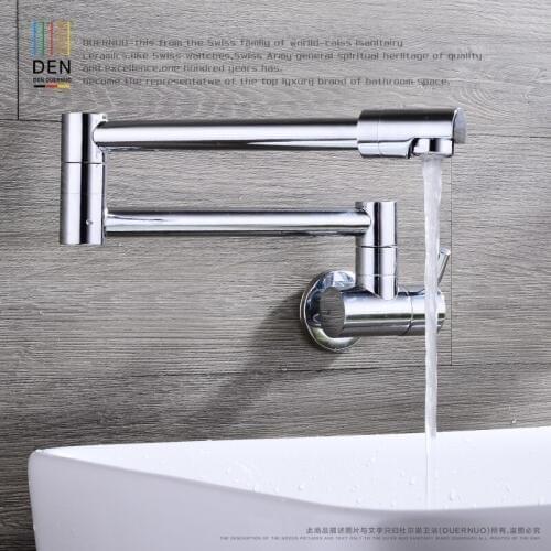 Lengthened faucet for the balcony water tank of the folding type single cold water faucet in the kitchen washing basin