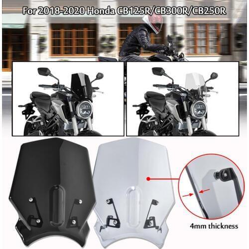 Motorcycle Sports Windshield WindScreen Airflow Wind Deflector Visor For 2018 2019 2020 Honda CB125R CB300R CB250R Accessories