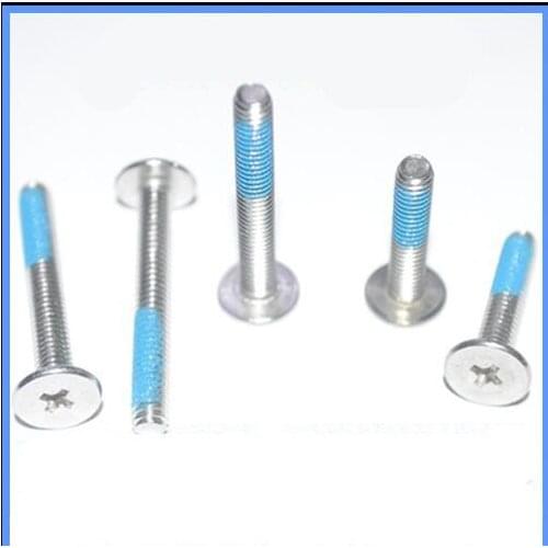 50pcs M2 M3 M4 phillips large flat head screws with lock rubber thin head bolts stainless steel anti-loose screw 4mm-30mm length