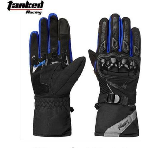 Waterproof Plus velvet thickening warm tanked Motorcycle Gloves Windproof motocross accessories Non-slip black size M L XL XXL