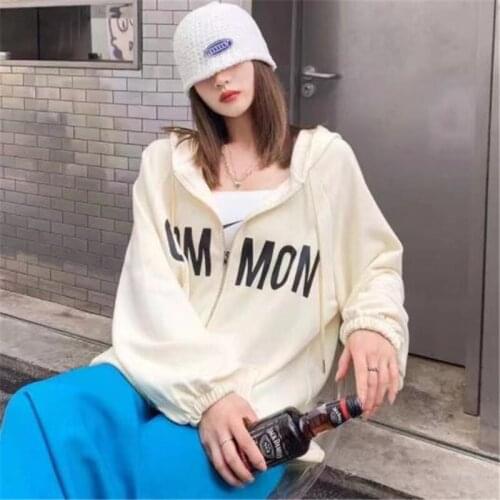 Womens Full Zip Fleece Jackets Loose Stripe Casual Hoodie Hooded Sweatshirt Letter Print High Quality Zip Up Hoodies