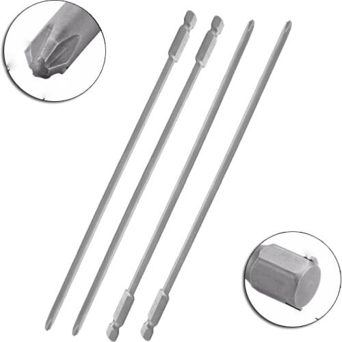 1pcs/2pcs 1/4" Hex Shank Cross Plus Extended Screwdriver 200mm/250mm Long Magnetic S2 Steel Cross Head Screwdriver Bit PH1 PH2