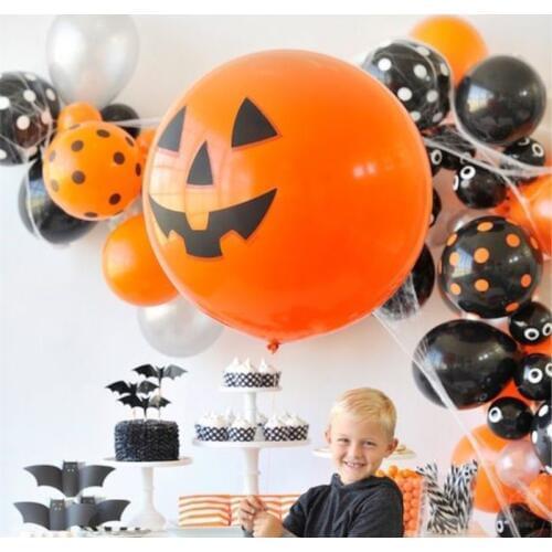 1/3 pcs 36 Inch 90cm Big Orange Balloon Giant Pumpkin Balloon Halloween Party Jack-o-Lantern Decoration Supplies For Kids Toy