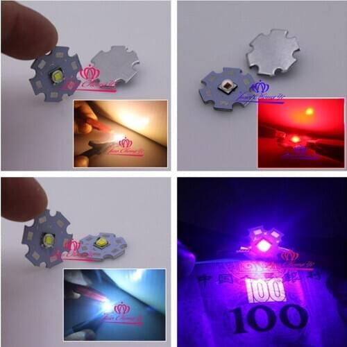 10PCS/lot T6 10W 5050 SMD Emitter Diodes Red Green Blue UV white 32.-3.6V 3A LED 20mm star