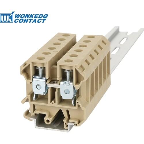 10Pcs SAK16EN Universal Screw Connection Feed-through SAK16 16 mm² Wire Electrical Connector DIN Rail Terminal Block SAK 16EN