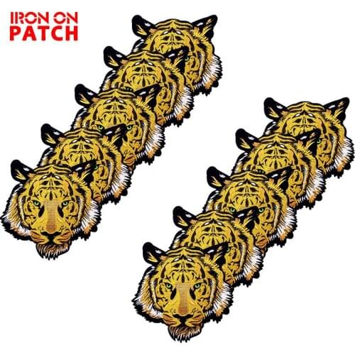 10PCS Iron On Patch Big Tiger Tactical Stickers High Quality DIY Embroidered Badge On Backpack Ironing Patches For Clothes PATCH