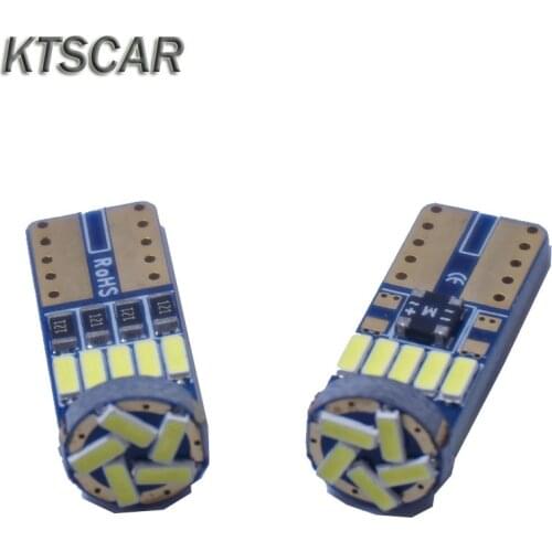 100PCS Car LEDs Light T10 168 194 W5W 15 LED 4014 Clearance Lamp Interior lamps Side Lights License Plate Light White DC 12V