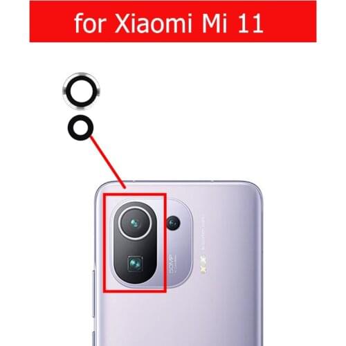 2pcs/ Set for Xiaomi Mi 11 Camera Glass Lens Back Rear Camera Lens with 3M Glue Replacement Repair Spare Parts