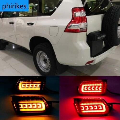 2PCS LED Reflector Rear Fog Lamp Fog Light Brake light turn signal For Toyota Land Cruiser Prado LC150 2010-2019