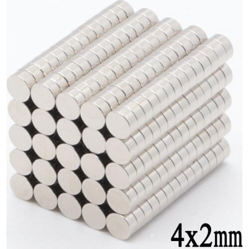 2000PCS disc D4x2MM strong power small neodymium Super Strong Round Neodymium Magnet Countersunk Ndfeb Rare Earth Magnets