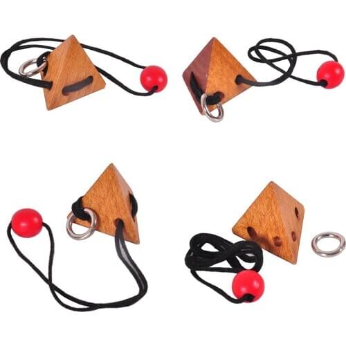 3D Rope String Wood Topology Puzzle IQ Mind String Brain teaser Game for Adults Kids Gift Learning Education Puzzle Toy