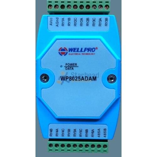 8 Channel Relay Output Module, 8RO RS485 Modbus RTU Remote Data Acquisition for PLC, ADAM DIN Rail Installation, Free code