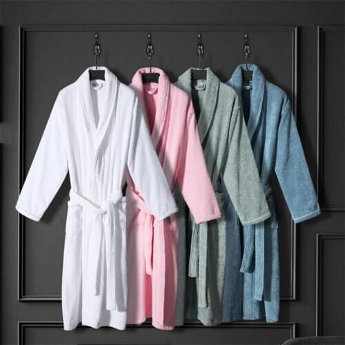 Super thick cotton bath robes house textile adult terry toweled hotel bathrobes night sleep robes men women bathrobes