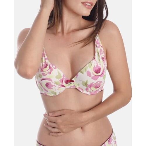 Womens Sexy Lingerie Underwire Cotton Lined Floral Bralette Plus Size Brassiere Push UP 32-40 A-B-C-D