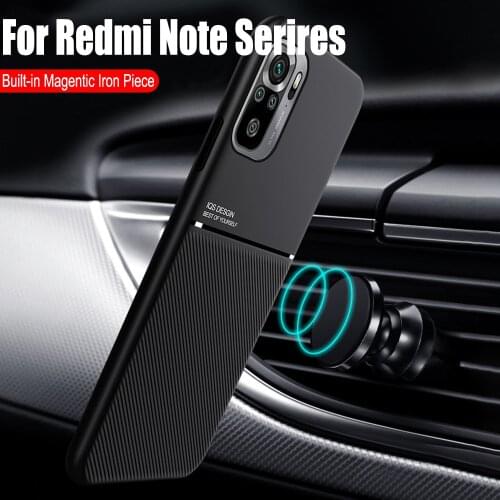 Phone Case For Redmi Note 10 Pro Car Magnetic Holder Cover Matte Coque For Xiaomi Redmi Note 10 9 10Pro 10s Note10 back shell