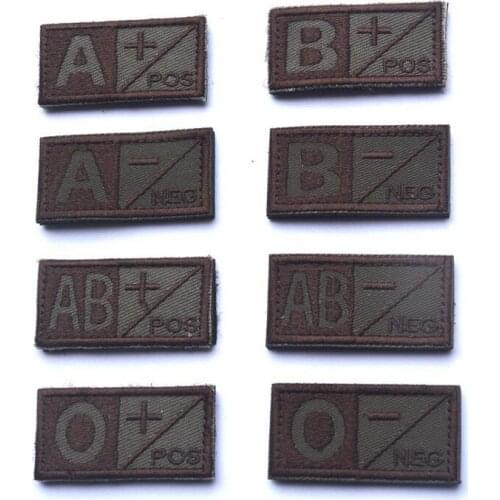 Creatrill Tactical Blood Type Embroidered for clothes Patches Military A B AB O Positive Negative Patches High Quality Patch
