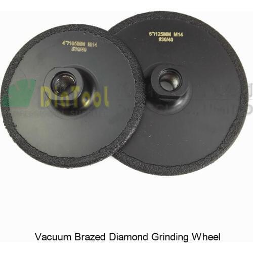 DIATOOL 2pcs (105MM+125MM) Vacuum Brazed Diamond Flat Grinding Wheel M14 Grit #30 Coated Diamond Grinder Disc