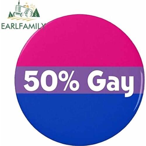 EARLFAMILY 13cm x 13cm for Gay Bisexual Car Stickers and Decals Fashion Car Accessories 3D Funny Trunk Truck VAN Decoration