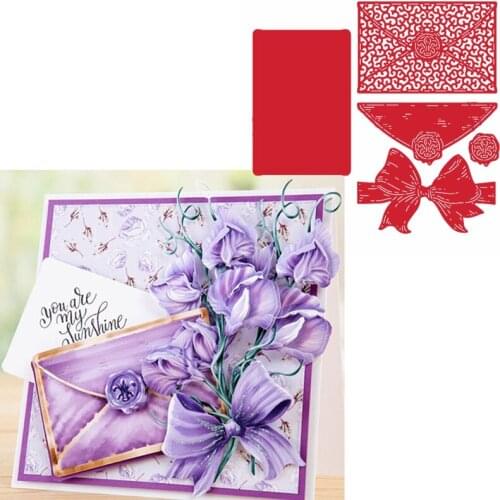Nice Envelope+Letter Metal Cutting Dies Bowknot Letter+Envelope Die Cuts For Card Making DIY Decoration New 2019 Crafts Cards