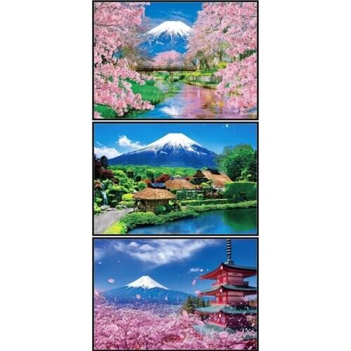 Embroidery Counted Cross Stitch Kits Needlework - Crafts 14 ct Color DIY Aida Arts Handmade Decor - Mount Fuji Collection