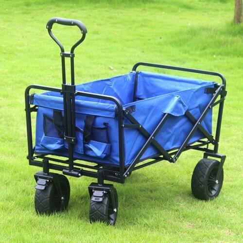 Outdoor Camping Trolley Travel Organizer Cart With Wheels Portable Foldable Shopping Cart Goods Truck Storage Transport Trolley