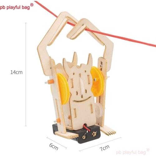 PB Playful Bag Stem education puzzle DIY rope climbing robot wooden assembly building blocks childrens toys gifts UG106